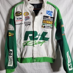 Green and White Bomber Jacket